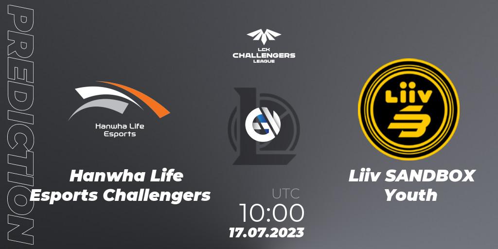 Pronósticos Hanwha Life Esports Challengers - Liiv SANDBOX Youth. 17.07.23. LCK Challengers League 2023 Summer - Group Stage - LoL