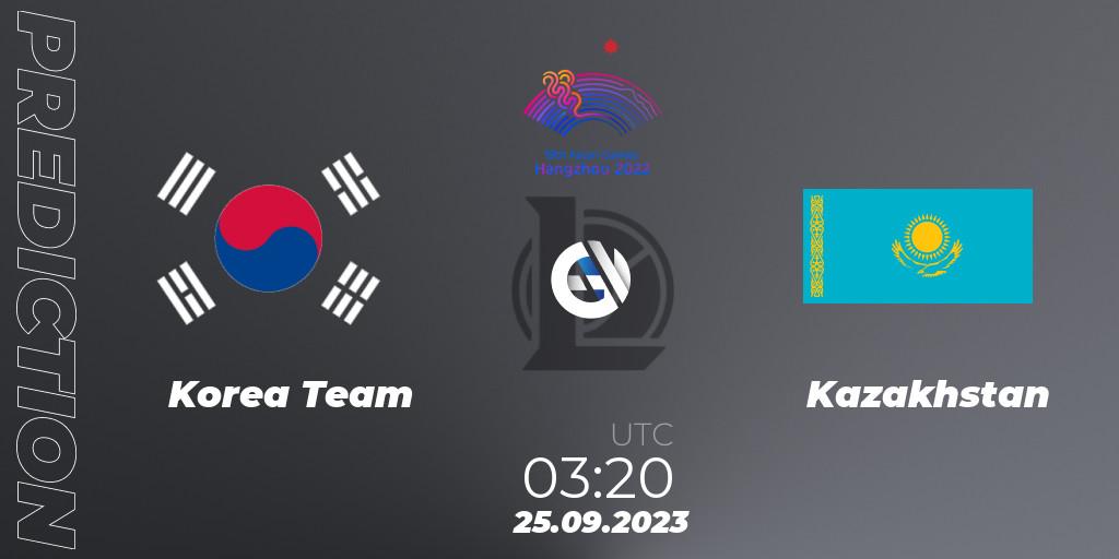 Pronósticos Korea Team - Kazakhstan. 25.09.2023 at 03:20. 2022 Asian Games - LoL