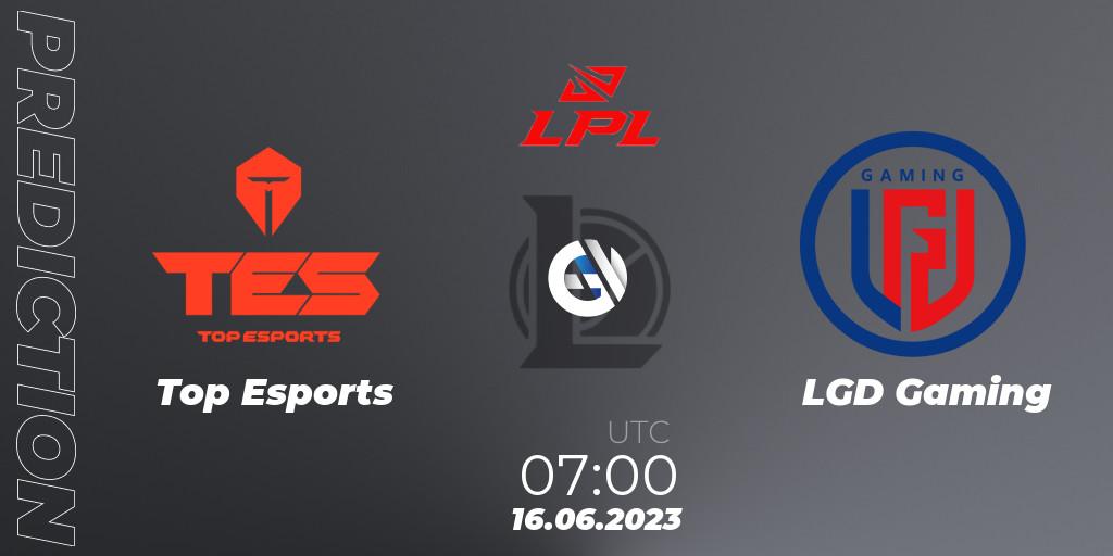 Pronósticos Top Esports - LGD Gaming. 16.06.23. LPL Summer 2023 Regular Season - LoL