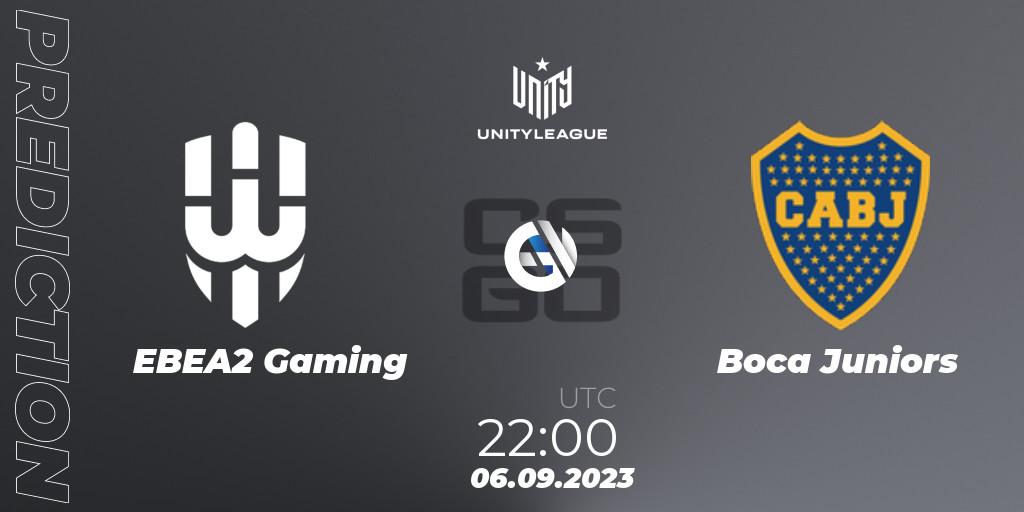 Pronósticos EBEA2 Gaming - Boca Juniors. 06.09.2023 at 22:00. LVP Unity League Argentina 2023 - Counter-Strike (CS2)