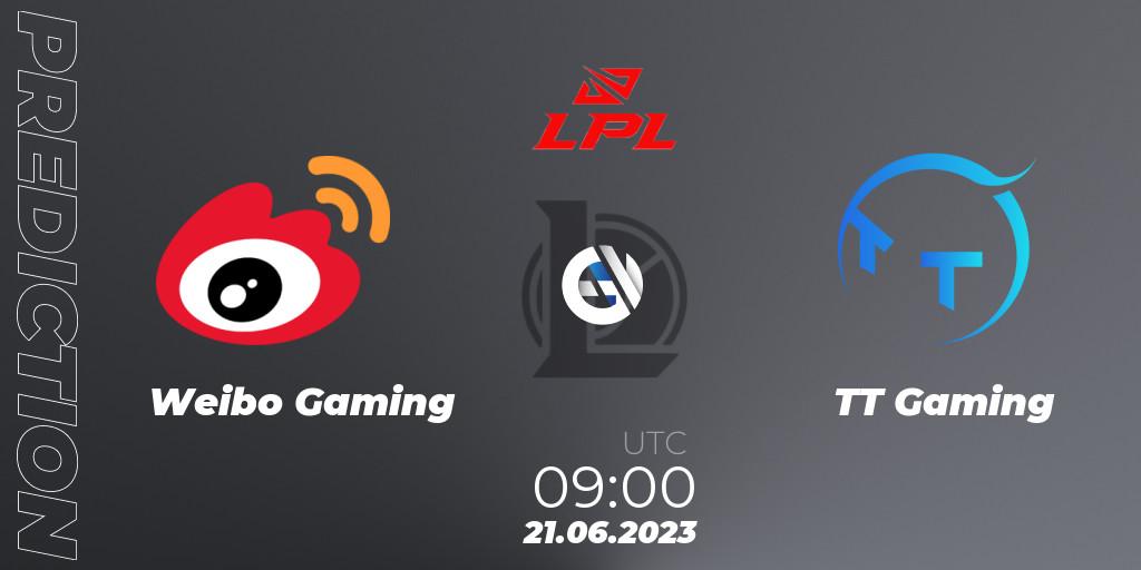 Pronósticos Weibo Gaming - TT Gaming. 21.06.23. LPL Summer 2023 Regular Season - LoL
