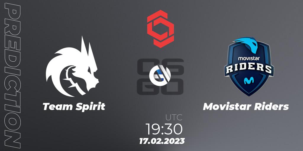 Pronósticos Team Spirit - Movistar Riders. 17.02.2023 at 20:10. CCT Central Europe Series Finals #1 - Counter-Strike (CS2)