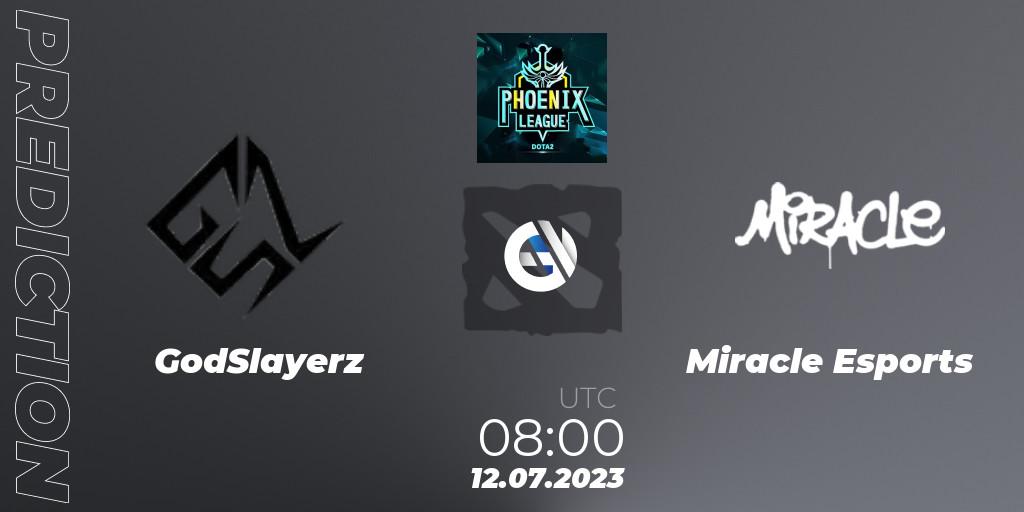 Pronósticos GodSlayerz - Miracle Esports. 12.07.2023 at 08:48. Dota 2 Phoenix League - Dota 2