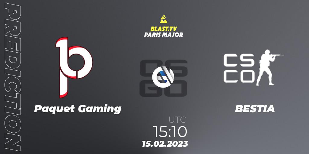 Pronósticos Paquetá Gaming - BESTIA. 15.02.23. BLAST.tv Paris Major 2023 South America RMR Open Qualifier - CS2 (CS:GO)