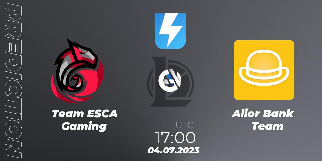 Pronósticos Team ESCA Gaming - Alior Bank Team. 27.06.2023 at 16:00. Ultraliga Season 10 2023 Regular Season - LoL