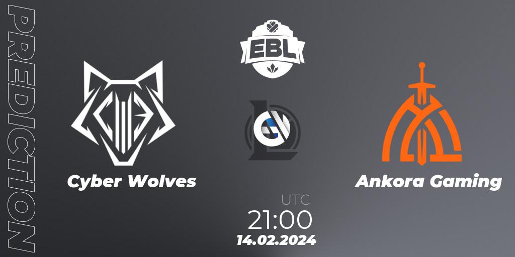 Pronósticos Cyber Wolves - Ankora Gaming. 14.02.24. Esports Balkan League Season 14 - LoL