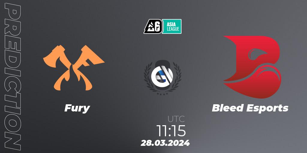 Pronósticos Fury - Bleed Esports. 28.03.24. Asia League 2024 - Stage 1 - Rainbow Six