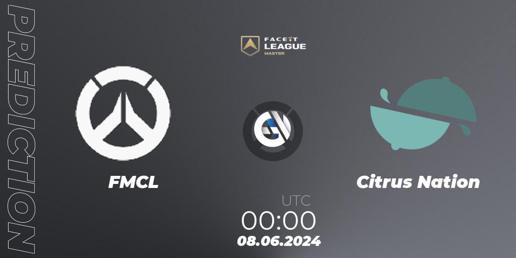 Pronósticos FMCL - Citrus Nation. 08.06.2024 at 00:00. FACEIT League Season 1 - NA Master Road to EWC - Overwatch