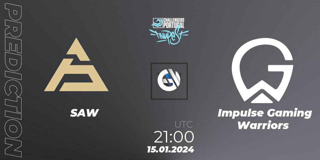 Pronósticos SAW - Impulse Gaming Warriors. 15.01.2024 at 22:20. VALORANT Challengers 2024 Portugal: Tempest Split 1 - VALORANT