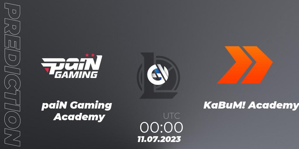 Pronósticos paiN Gaming Academy - KaBuM! Academy. 11.07.2023 at 00:00. CBLOL Academy Split 2 2023 - Group Stage - LoL