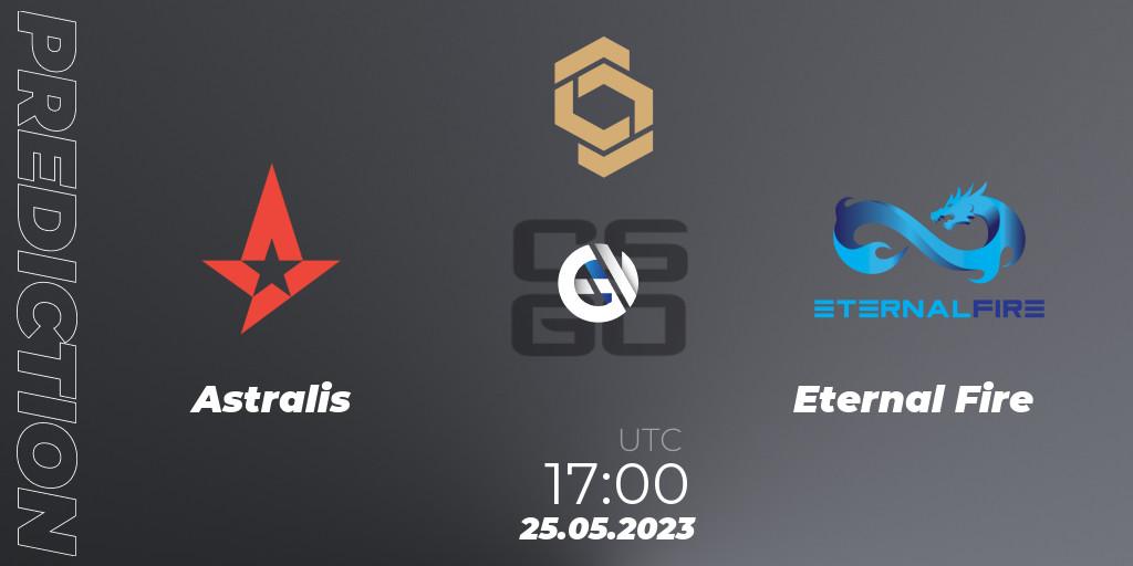 Pronósticos Astralis - Eternal Fire. 25.05.2023 at 17:00. CCT South Europe Series #4 - Counter-Strike (CS2)