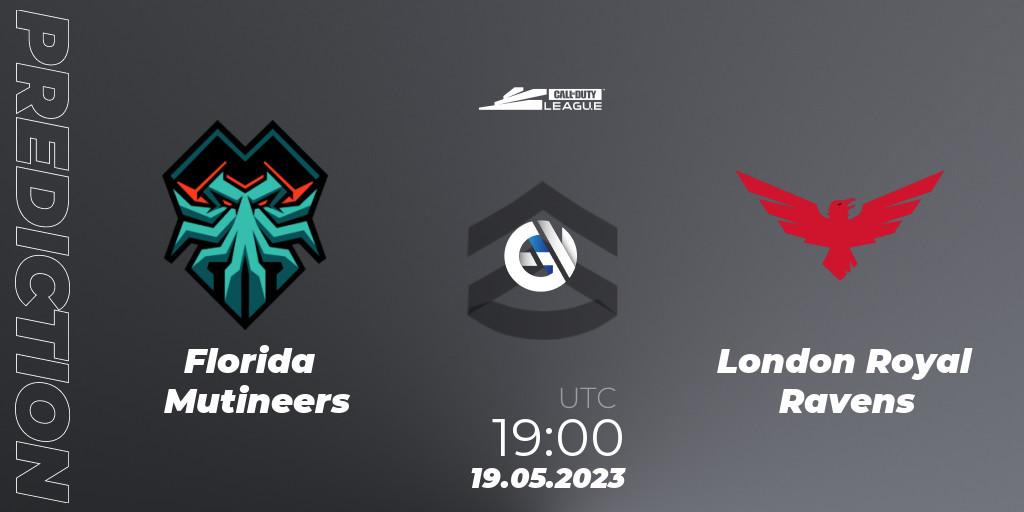 Pronósticos Florida Mutineers - London Royal Ravens. 19.05.2023 at 19:00. Call of Duty League 2023: Stage 5 Major Qualifiers - Call of Duty