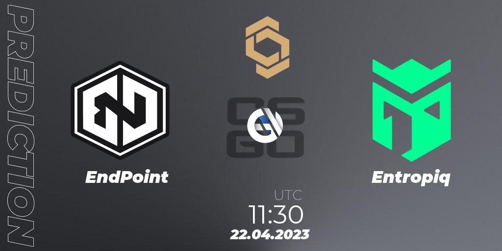 Pronósticos EndPoint - Entropiq. 22.04.2023 at 11:30. CCT South Europe Series #4 - Counter-Strike (CS2)
