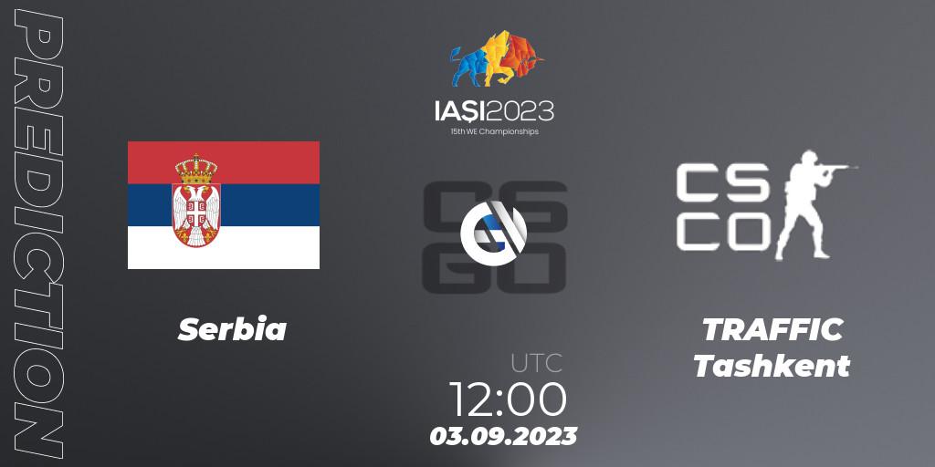 Pronósticos Serbia - TRAFFIC Tashkent. 03.09.2023 at 12:00. IESF World Esports Championship 2023 - Counter-Strike (CS2)