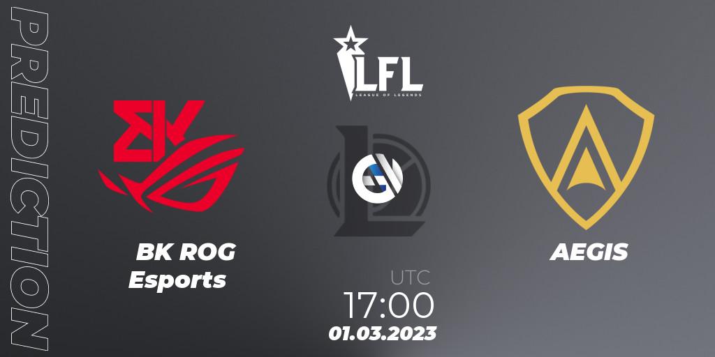 Pronósticos BK ROG Esports - AEGIS. 01.03.2023 at 17:00. LFL Spring 2023 - Group Stage - LoL