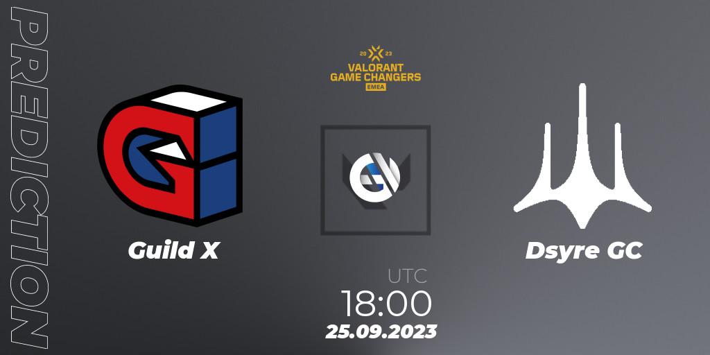 Pronósticos Guild X - Dsyre GC. 25.09.2023 at 18:00. VCT 2023: Game Changers EMEA Stage 3 - Group Stage - VALORANT