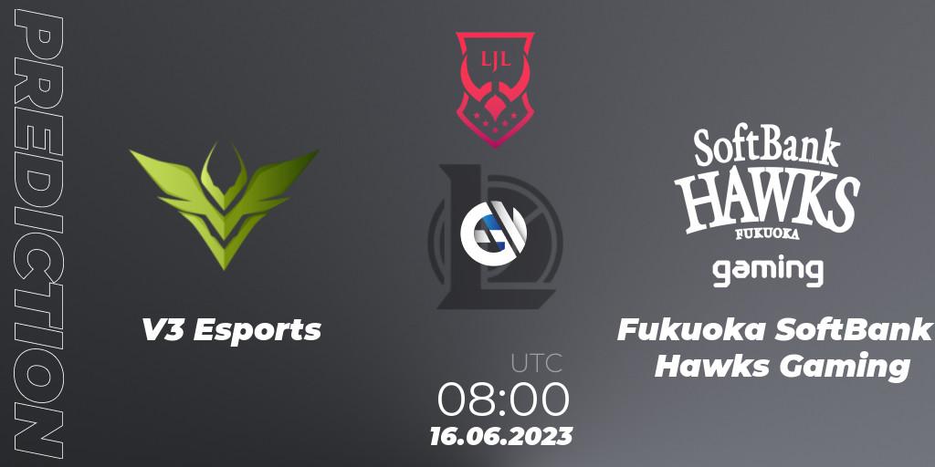 Pronósticos V3 Esports - Fukuoka SoftBank Hawks Gaming. 16.06.23. LJL Summer 2023 - LoL