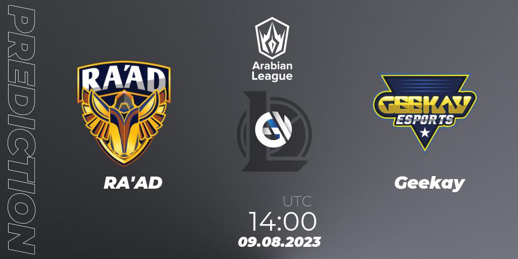 Pronósticos RA'AD - Geekay. 09.08.23. Arabian League Summer 2023 - Playoffs - LoL
