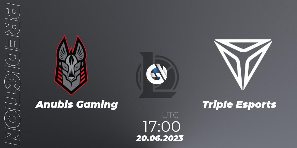 Pronósticos Anubis Gaming - Triple Esports. 20.06.2023 at 17:00. Arabian League Summer 2023 - Group Stage - LoL