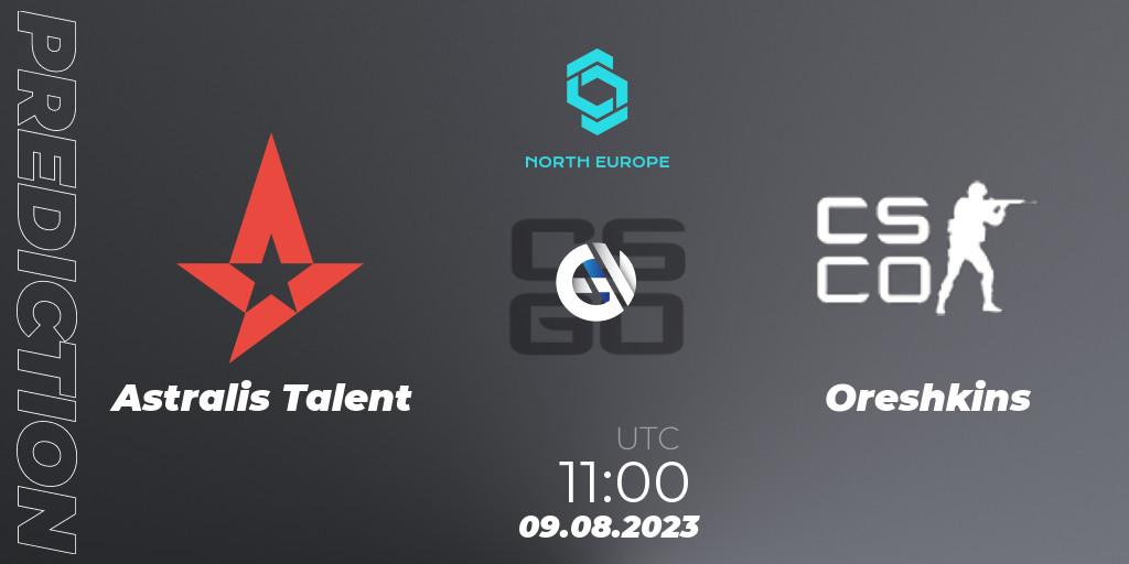 Pronósticos Astralis Talent - Oreshkins. 09.08.2023 at 11:00. CCT North Europe Series #7: Closed Qualifier - Counter-Strike (CS2)