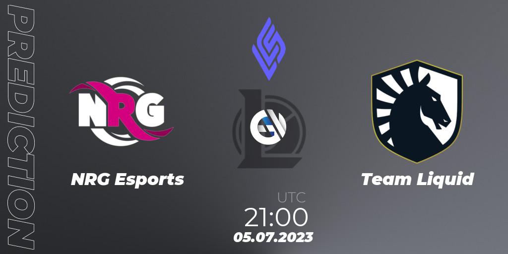 Pronósticos NRG Esports - Team Liquid. 06.07.2023 at 01:00. LCS Summer 2023 - Group Stage - LoL