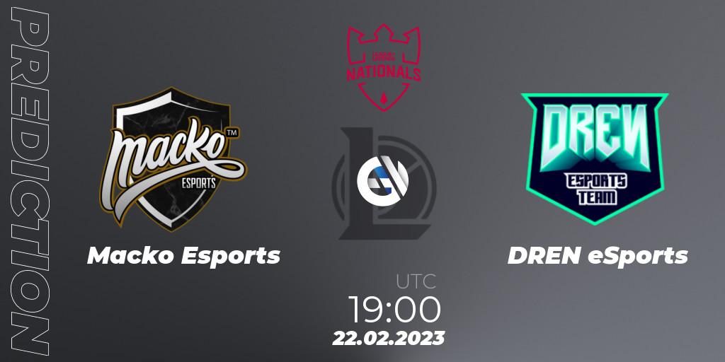 Pronósticos Macko Esports - DREN eSports. 22.02.2023 at 19:00. PG Nationals Spring 2023 - Group Stage - LoL