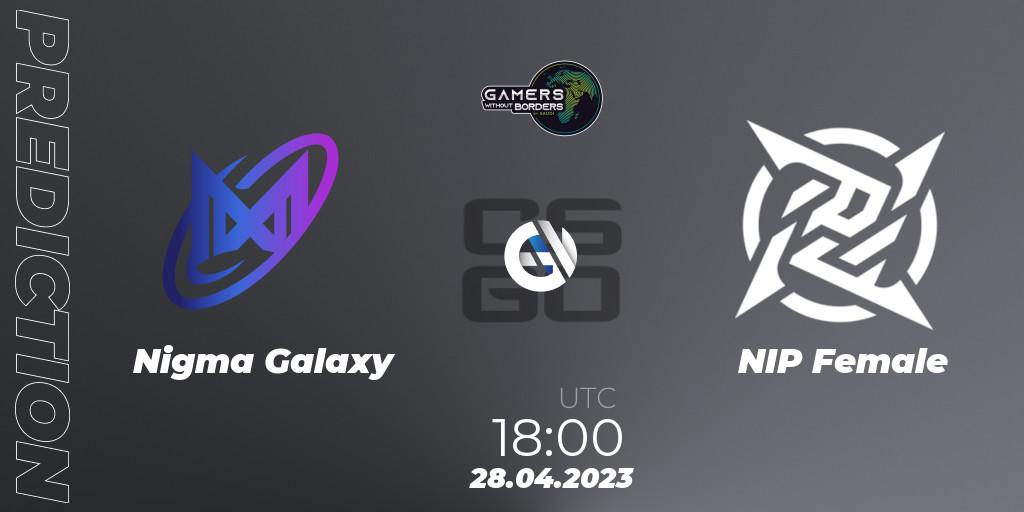 Pronósticos Nigma Galaxy - NIP Female. 28.04.2023 at 18:00. Gamers Without Borders Women Charity Cup 2023 - Counter-Strike (CS2)