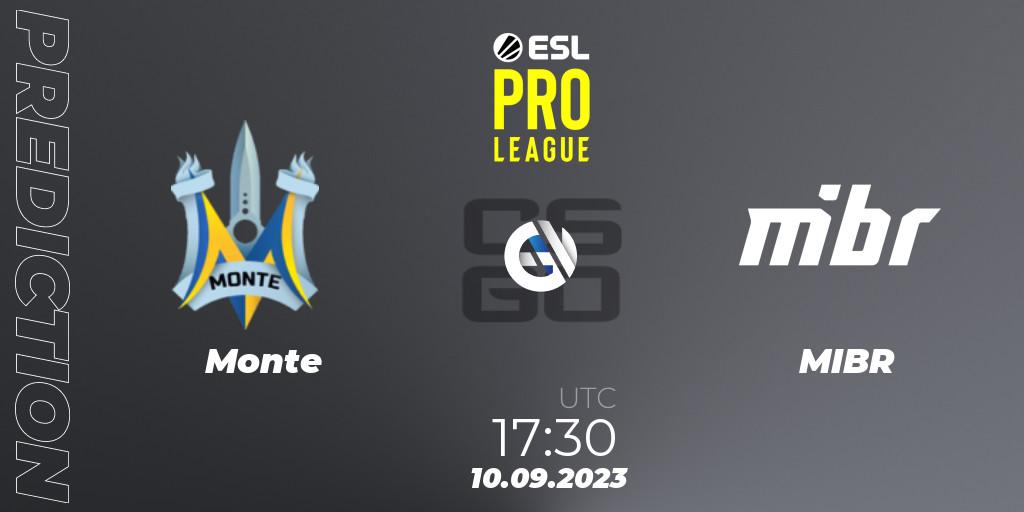 Pronósticos Monte - MIBR. 10.09.2023 at 19:30. ESL Pro League Season 18 - Counter-Strike (CS2)