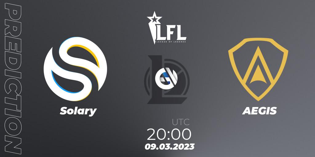 Pronósticos Solary - AEGIS. 09.03.23. LFL Spring 2023 - Group Stage - LoL