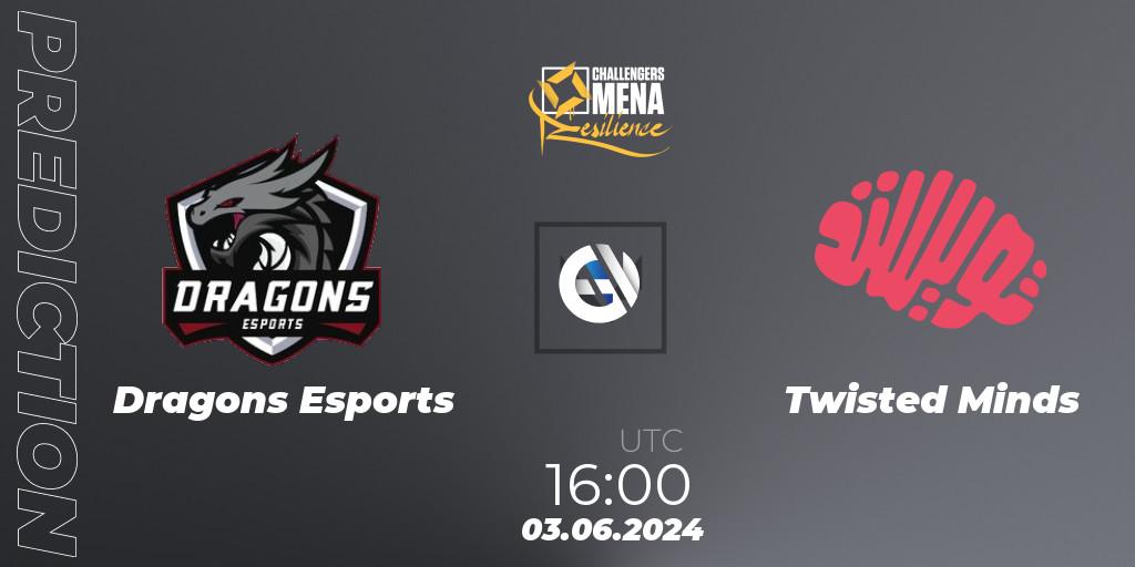 Pronósticos Dragons Esports - Twisted Minds. 14.06.2024 at 16:00. VALORANT Challengers 2024 MENA: Resilience Split 2 - GCC and Iraq - VALORANT