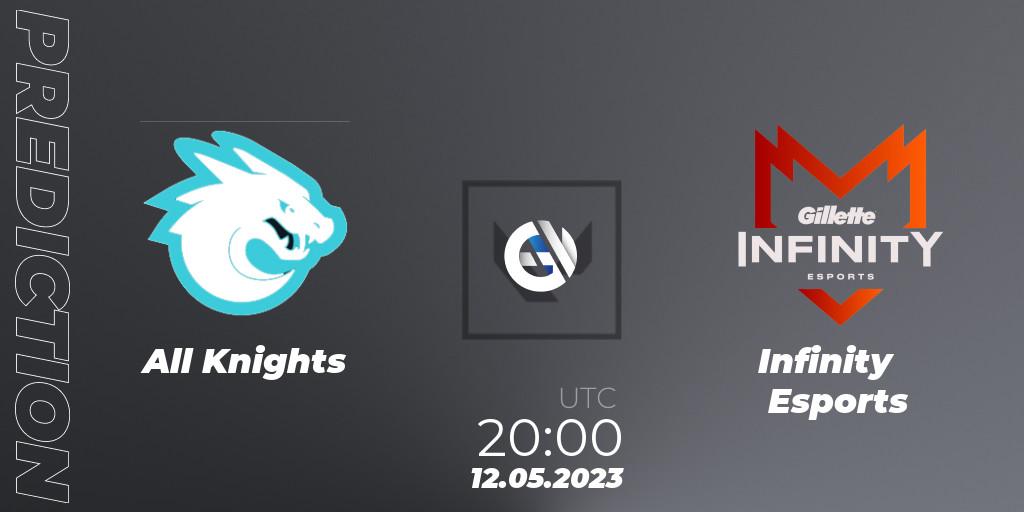 Pronósticos All Knights - Infinity Esports. 12.05.23. VALORANT Challengers 2023: LAS Split 2 - Regular Season - VALORANT