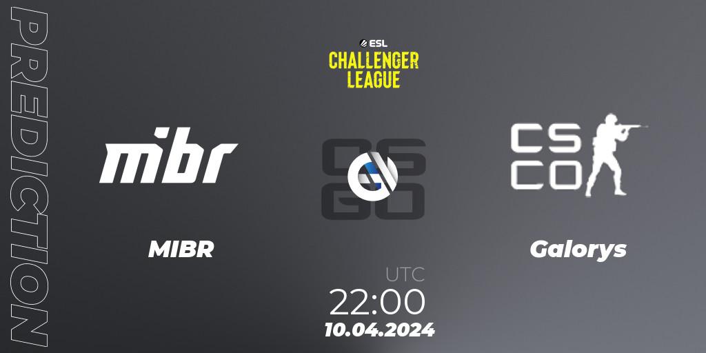 Pronósticos MIBR - Galorys. 10.04.24. ESL Challenger League Season 47: South America - CS2 (CS:GO)