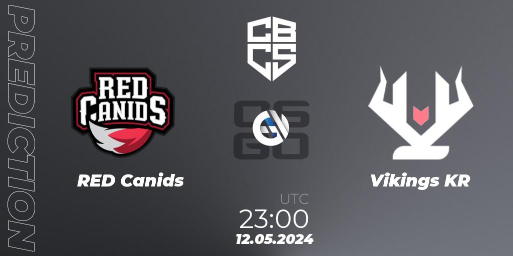 Pronósticos RED Canids - Vikings KR. 12.05.2024 at 22:50. CBCS Season 4 - Counter-Strike (CS2)