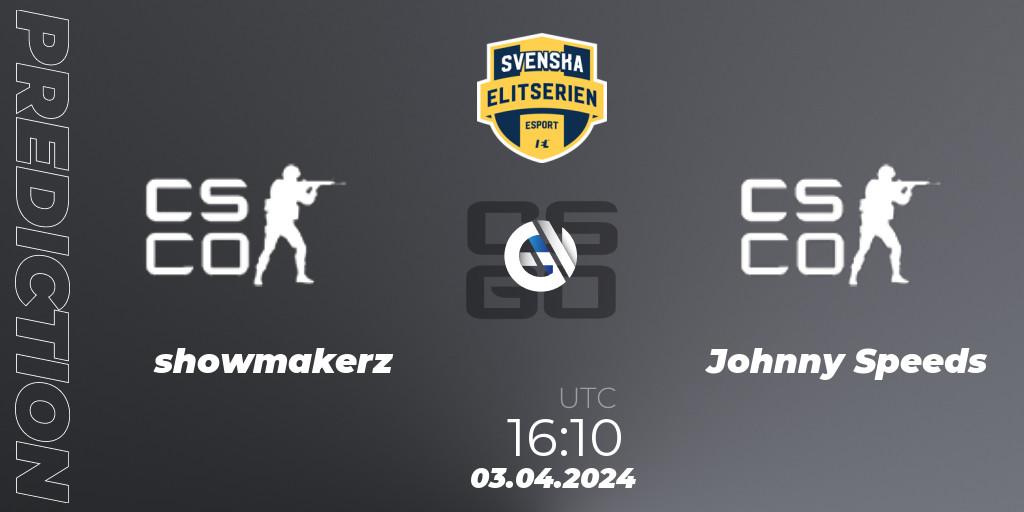 Pronósticos showmakerz - Johnny Speeds. 03.04.2024 at 16:10. Svenska Elitserien Spring 2024 - Counter-Strike (CS2)