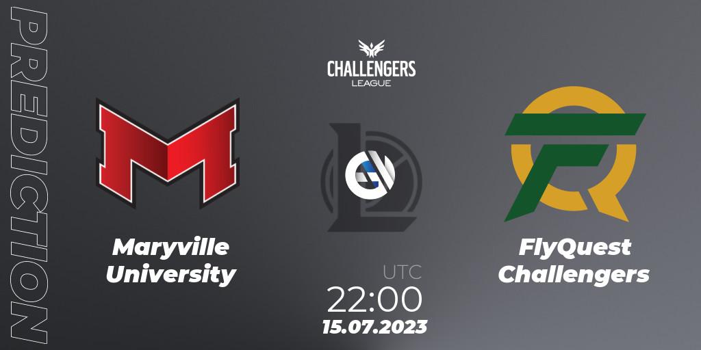 Pronósticos Maryville University - FlyQuest Challengers. 26.06.2023 at 22:00. North American Challengers League 2023 Summer - Group Stage - LoL