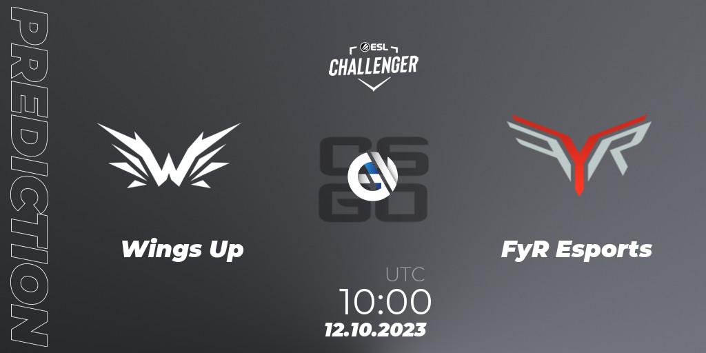 Pronósticos Wings Up - FyR Esports. 12.10.2023 at 10:10. ESL Challenger at DreamHack Winter 2023: Asian Open Qualifier - Counter-Strike (CS2)