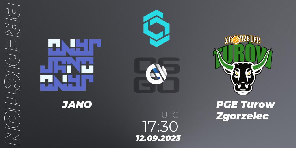 Pronósticos JANO - PGE Turow Zgorzelec. 12.09.2023 at 17:30. CCT North Europe Series #8: Closed Qualifier - Counter-Strike (CS2)