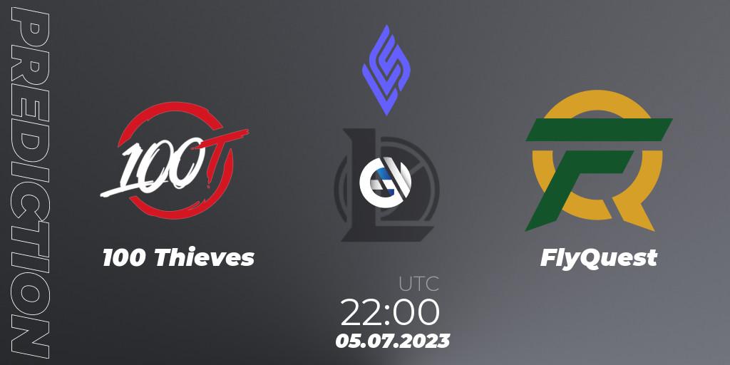 Pronósticos 100 Thieves - FlyQuest. 05.07.2023 at 22:00. LCS Summer 2023 - Group Stage - LoL
