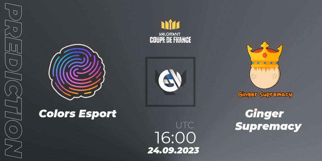 Pronósticos Colors Esport - Ginger Supremacy. 24.09.2023 at 16:00. VCL France: Revolution - Coupe De France 2023 - VALORANT