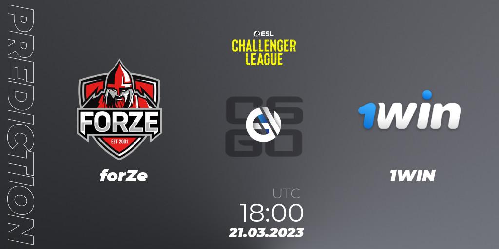 Pronósticos forZe - 1WIN. 21.03.23. ESL Challenger League Season 44: Europe - CS2 (CS:GO)