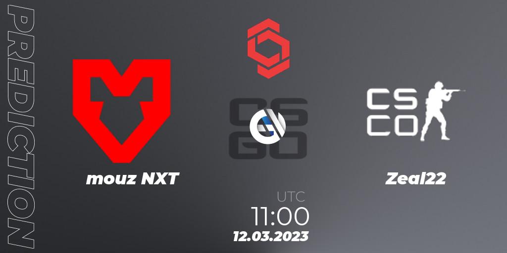 Pronósticos mouz NXT - Zeal22. 12.03.2023 at 11:25. CCT Central Europe Series 5 Closed Qualifier - Counter-Strike (CS2)