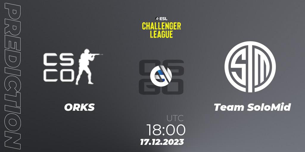 Pronósticos ORKS - Team SoloMid. 17.12.2023 at 18:00. ESL Challenger League Season 46 Relegation: Europe - Counter-Strike (CS2)