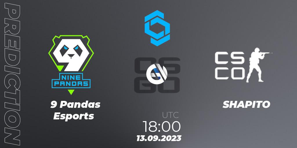 Pronósticos 9 Pandas Esports - SHAPITO. 13.09.2023 at 19:00. CCT East Europe Series #2 - Counter-Strike (CS2)
