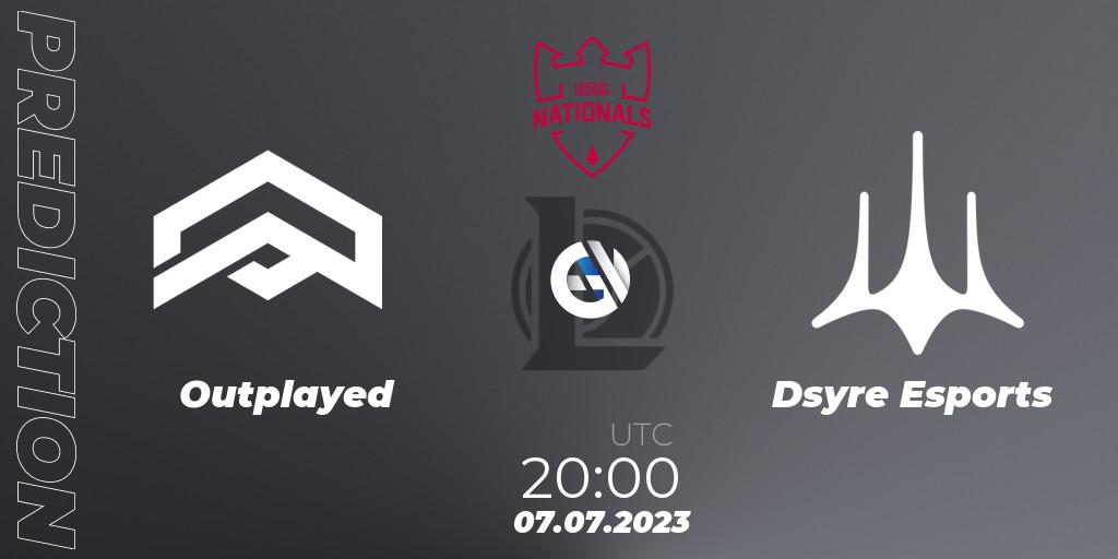 Pronósticos Outplayed - Dsyre Esports. 07.07.2023 at 20:00. PG Nationals Summer 2023 - LoL