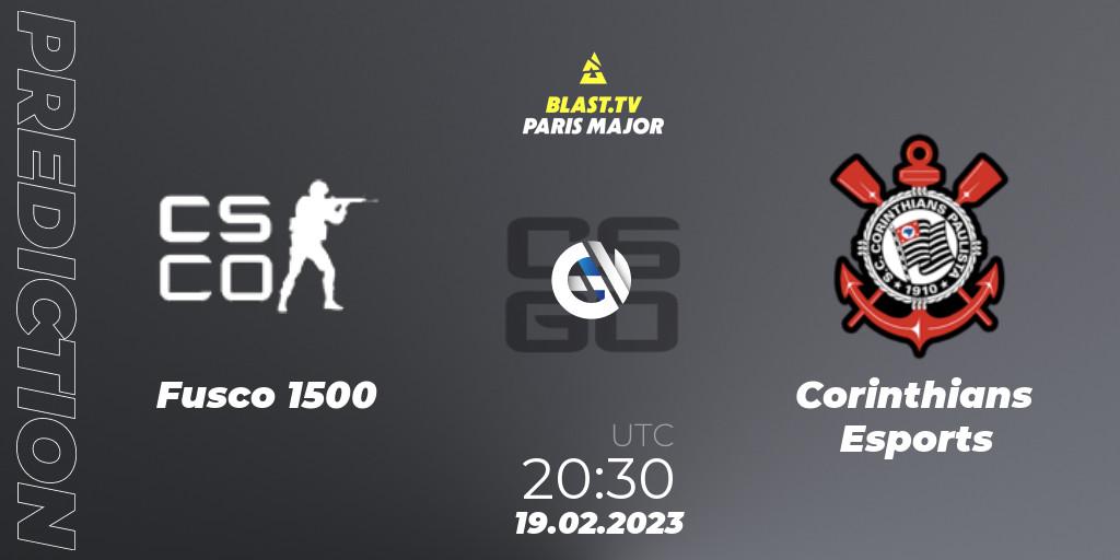Pronósticos Fuscão 1500 - Corinthians Esports. 19.02.2023 at 20:30. BLAST.tv Paris Major 2023 South America RMR Closed Qualifier - Counter-Strike (CS2)