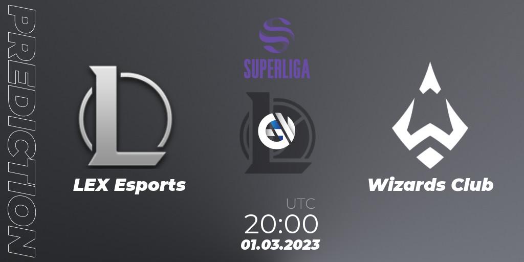 Pronósticos LEX Esports - Wizards Club. 01.03.2023 at 20:00. LVP Superliga 2nd Division Spring 2023 - Group Stage - LoL