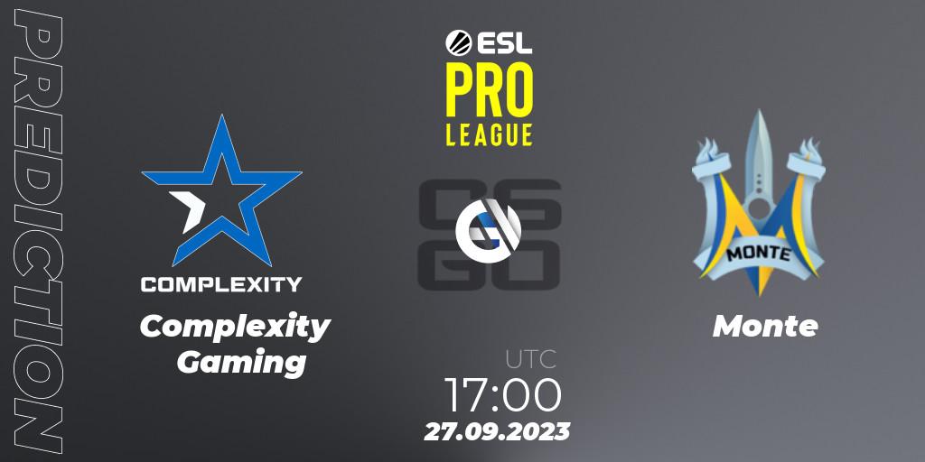 Pronósticos Complexity Gaming - Monte. 27.09.23. ESL Pro League Season 18 - CS2 (CS:GO)