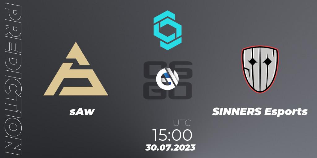 Pronósticos sAw - SINNERS Esports. 30.07.2023 at 16:15. CCT North Europe Series #6 - Counter-Strike (CS2)