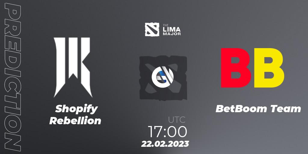 Pronósticos Shopify Rebellion - BetBoom Team. 22.02.2023 at 18:29. The Lima Major 2023 - Dota 2