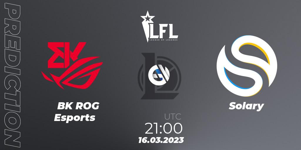 Pronósticos BK ROG Esports - Solary. 16.03.23. LFL Spring 2023 - Group Stage - LoL